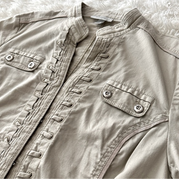 Dressbarn Military Inspired Cotton Utility Jacket Khaki Beige Size XL - Picture 14 of 16